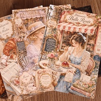 Papier de scrapbooking vintage shabby chic JAI IMAN, 32 feuilles, personnalisable, pour journal créatif, thème pâtisserie française