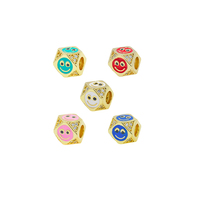 Perles en laiton Zircon colorées 10mm, nouveau Design, bijoux fabrication de Bracelet plaqué or, perles rondes, bricolage, entretoise époxy