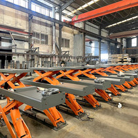 Pont élévateur à ciseaux hydraulique robuste de 5000 kg pour alignement 3D des roues, à installer en terre