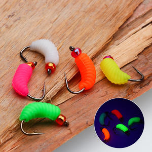 TOPIND Gancho de pesca con mosca hecho a mano <span class=keywords><strong>Gusano</strong></span> de cera de goma - Product Image 2