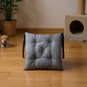 Cuscino per Letto per Cani in Fibra PET, Quadrato Grigio 43x43 cm, Comodo, Rimovibile e Lavabile - Product Image 2