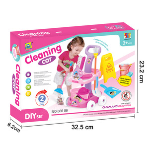 Kapalı Alan Çocuk Temizlik Setleri Oyuncakları Evcilik Oyun Seti Temizlik Arabası Oyuncakları 2-4 Yaş Unisex - Product Image 3