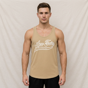 Débardeur sans manches Aero Faster pour homme, col rond, imprimé par transfert thermique, lettres, décontracté, respirant, 100% coton tricoté, logo sur le devant - Product Image 3