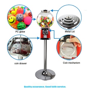 Coin-Operated Metal Gumball Vending Machine with Toy Balls and Candy Dispenser Glass Spiral Globe SDK Enabled - Product Image 6