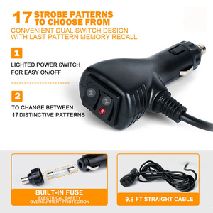 Barra de Luces Biaochi de 32 LED para Visera de Auto y Camión, Luz Estroboscópica para Parabrisas Interior y Tablero, 12V 24V, Luces de Advertencia de Emergencia Divididas - Product Image 5