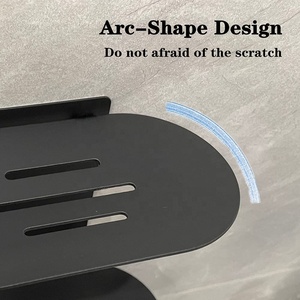 Porte-savon de salle de bain moderne auto-drainant en acier inoxydable finition nickel noir mat, accessoires adhésifs, double couche pour savon en barre - Product Image 6