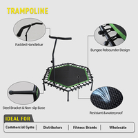 Venta Directa de Fábrica, Trampolín Interior para Gimnasio, Equipo de Ejercicio, Mini Trampolín con Barra Ajustable