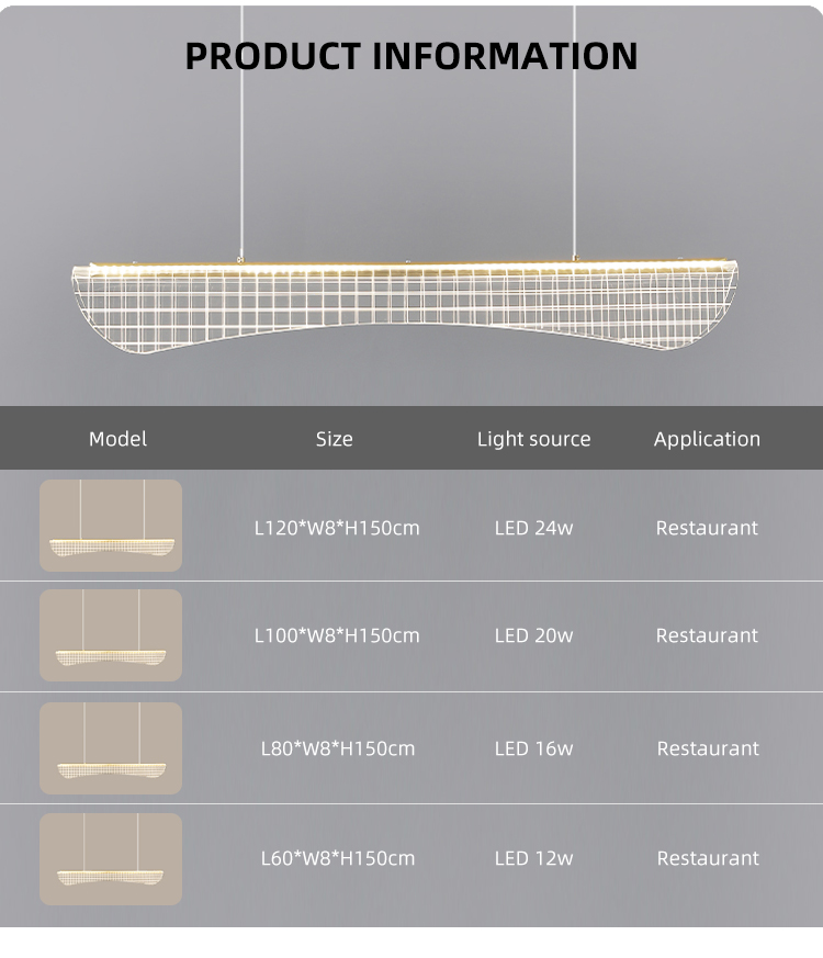 High Quality Modern Acrylic Gold Color Curve Bedroom Living Room Kitchen Led Pendant Light