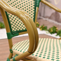 Mobilier d'extérieur de style français cadre en aluminium nouveau rotin café bar chaise de salle à manger jardin extérieur France