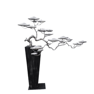 Sculpture d'art européenne et américaine en acier inoxydable motif pin, 1600*600*1220mm, Décoration abstraite sur pied - Product Image 3