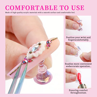 ZHI JIA Nouveau Support d'Exposition Professionnel en Plastique pour Ongles, 8 Couleurs, Magnétique, Base Fleur, Présentoir d'Entraînement