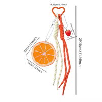 Gantungan Kunci Lemon Hadiah Musim Panas Kawaii, Ornamen Tali Berbentuk Stroberi, Gantungan Kunci Berbentuk Hati, Perhiasan Buah, Irisan Jeruk, Liontin Mobil
