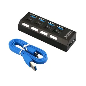 BAJEAL Fashion Design Multiple compatibility LED indicator independent switch 4port USB 3.0 HUB