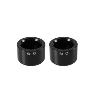Capuchons d'axe avant de moto Black Works Racing 9.5x5x4.5 Noir Argent Harley Davidson MP-1094 Décoration de roue - Product Image 2