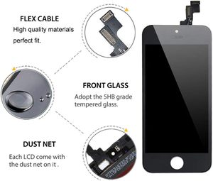 Kit de remplacement d'écran tactile LCD Boston pour <span class=keywords><strong>SE</strong></span>, garantie 1 an, comprend des outils de réparation, verre trempé (noir) - Product Image 4