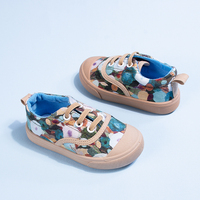 Chaussures en toile à rayures bleues pour enfants, baskets décontractées unisexes respirantes, cadeau de saison scolaire confortable, tenue quotidienne
