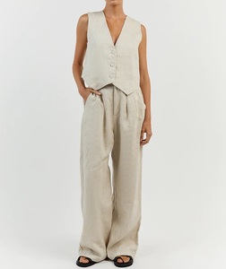 Set di <span class=keywords><strong>Abbigliamento</strong></span> in <span class=keywords><strong>Lino</strong></span> Personalizzato per <span class=keywords><strong>Donna</strong></span>, 2 Pezzi, Completo Casual con Gilet, Pigiama in Cotone e <span class=keywords><strong>Lino</strong></span> - Product Image 1