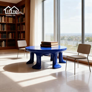 Mesa <span class=keywords><strong>de</strong></span> Centro Azul Divertida con Patas en Forma <span class=keywords><strong>de</strong></span> <span class=keywords><strong>Pie</strong></span>, Mesa Redonda <span class=keywords><strong>de</strong></span> Resina para Sala <span class=keywords><strong>de</strong></span> Estar, Habitación Infantil, Jardín, Decoración <span class=keywords><strong>de</strong></span> Restaurante, Muebles - Product Image 6