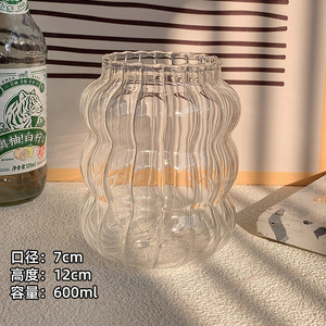 Taza de jugo de oruga de vidrio de borosilicato alto de 600ml, logotipo personalizado para cóctel Matcha, té de la leche, café, agua doméstica - Product Image 3