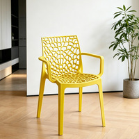 Chaise d'extérieur ajourée pour adulte, avec dossier, moderne et minimaliste, empilable, en plastique épaissi, pour la maison et les loisirs, Chine