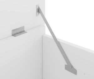 Commode moderne en aggloméré de bois blanc de 15 mm avec roulettes verrouillables et couvercle pour chambre d'enfant, hôtel, école, salon - Montage facile - Product Image 2