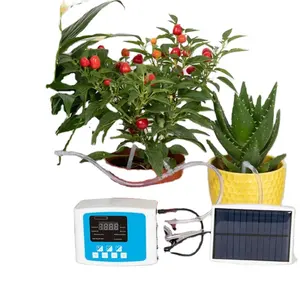 自动滴灌套件USB电源操作和太阳能电池板供电语音提示DIY 15盆栽室内定时浇水