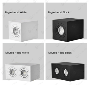 Montage en Surface en aluminium simple <span class=keywords><strong>Double</strong></span> tête Spot de plafond vers le bas luminaire carré rond LED boîtier de Spot Mr16 - Product Image 2