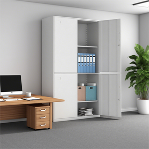 लॉक योग्य स्टील फ़ाइल भंडारण अलमारियाँ दाखिल करना फर्नीचर धातु 4-स्तरीय भंडारण अलमारी अभिलेखागार - Product Image 3