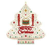 Décoration de Noël à suspendre : Tambour et étoile 2D en fer forgé pour sapin de Noël, cadeau personnalisé