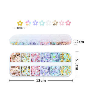 12 grilles holographique lumière Pastel fleur de prunier Nail Art paillettes <span class=keywords><strong>Macaron</strong></span> 4mm flocons de fleurs scintillants <span class=keywords><strong>pour</strong></span> la décoration d'art des <span class=keywords><strong>ongles</strong></span> - Product Image 6