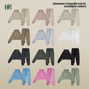 Custom Fitness Wear Logo Jogger Oversize Casual Hoodie Sweatshirt Two Piece Winter Warm Sets <strong>Womens</strong> <strong>Clothing</strong> - Product Image 3