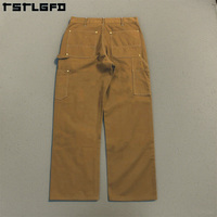 Pantalon de travail cargo pour homme, écologique, coupe ample, personnalisé, 100% coton, double genouillère, extensible dans quatre directions