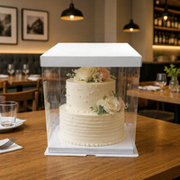 Boîtes à gâteaux transparentes pliables de 6 pouces (22x22x23cm) de qualité alimentaire, prêtes à être expédiées de l'usine pour anniversaires, mariages et pains.