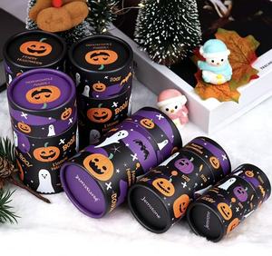 Tube en papier biodégradable imprimé sur mesure, boîte cylindrique en carton personnalisable pleine grandeur pour l'emballage de bonbons d'Halloween et de Noël - Product Image 6