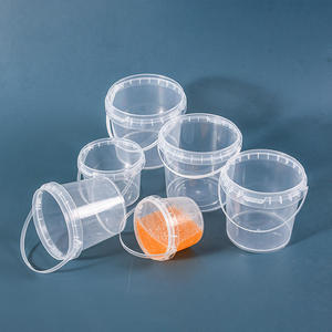 Suministros de fábrica, cubos cuadrados de PP transparentes de grado alimenticio con tapas de asas, logotipos de impresión en colores personalizados, a prueba de fugas, ecológicos - Product Image 3