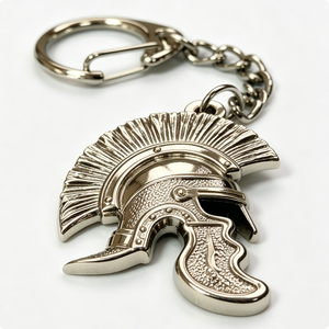 Llavero de aleación de zinc vintage con diseño de casco romano, impreso con UV, mosquetón, regalo de recuerdo, forma irregular, dije metálico resistente - Product Image 5