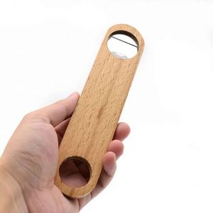 Abridor de Botellas de Cerveza de Madera con Logotipo Personalizable, Abridor con Mango de Madera para Bodas y Bares - Product Image 1