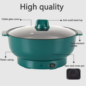 Cuisinière électrique multifonctionnelle à grande capacité pour la maison, le dortoir, avec couvercle en verre trempé, pour restaurant, pot à vapeur - Product Image 3