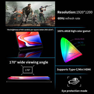 Monitor Portátil Ultrafino y Ligero de 14 Pulgadas FHD 1080P con Pantalla IPS de 6 mm de Grosor y 600 g de Peso, Mini para Tipo-C para Negocios - Product Image 4