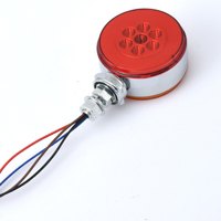 Feu de position latéral LED rond bicolore 12V 24V pour camion, feu arrière, mode clignotant et continu, feu de dégagement et d'avertissement pour camion et remorque