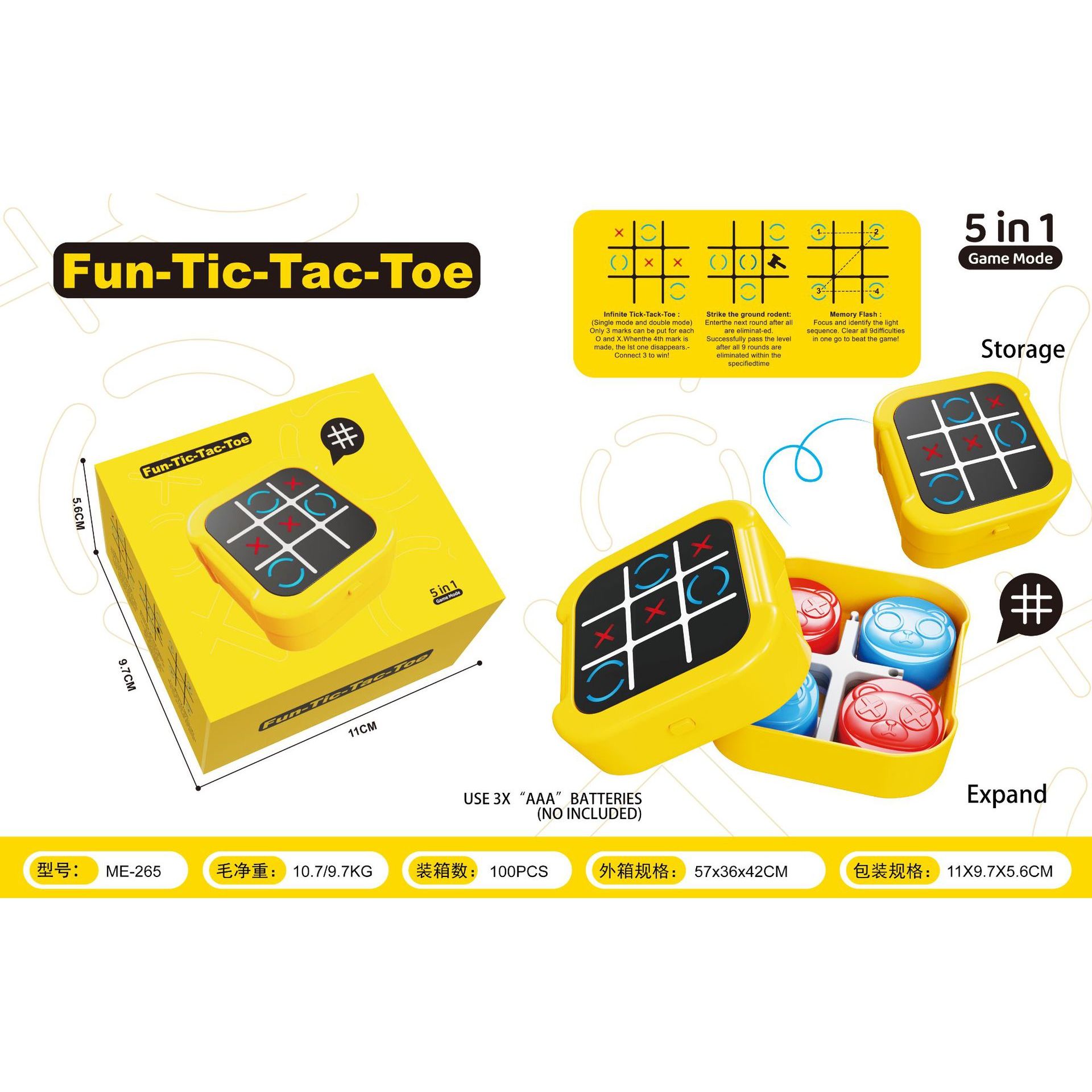 Fun Tic-Tac-Toe [5 en 1] Caja de colores en inglés