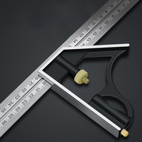 Règle d'angle multifonction réglable en acier inoxydable 300 mm, règle d'angle carrée mobile pour le travail du bois