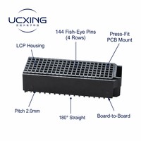 Conector BTB de 144 Pines, 180 Grados, Tipo Ojo de Pez, Adaptador Macho de Encaje a Presión, Carcasa de Aleación de Cobre LCP, 12V 1.5A, Servidor de Alta Velocidad