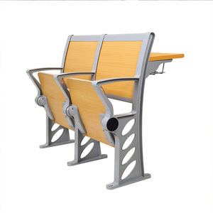 Fabriqué en Chine en alliage d'aluminium pied planche de bois coussin de siège dossier design salle de classe universitaire <span class=keywords><strong>avec</strong></span> rangée de bureaux et de chaises - Product Image 6