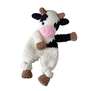 Edredón de animales de ganchillo de chenilla personalizado, el primer juguete del bebé Lovey relleno 100%, edredón de animales grandes de ganchillo hecho a mano - Product Image 1