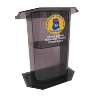 Púlpito de Acrílico Transparente Negro Personalizado, Podio de Acrílico, Atril para Iglesia, Oficina, Escuela