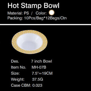 Nouveauté en gros Tendance Or Timbre à Chaud <span class=keywords><strong>Pas</strong></span> <span class=keywords><strong>Cher</strong></span> Réutilisable Pique-Nique Plat à Bord Creux Jetable PS Nouvelle Plaque en Plastique - Product Image 6