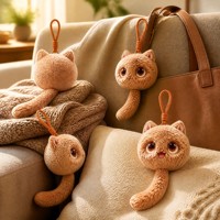 Sevimli Bebek Kedi Peluş Anahtarlık AI Sesli Sohbet Kolye Ucu 0.71 İnç TFT 20 İfade Çok Dilli Yumuşak Peluş Oyuncak Aksesuarları