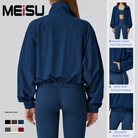 Veste de sport coupe-vent légère à col montant et fermeture éclair intégrale pour femme, avec ourlet élastique