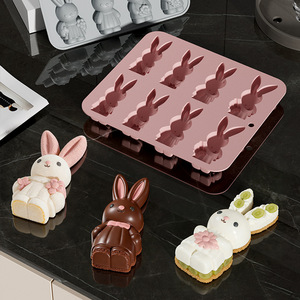 Stampo in Silicone per Dolci a Forma di Coniglietto Pasquale, Set da 8 Pezzi, Grado Alimentare, Facile da Sformare - Product Image 5